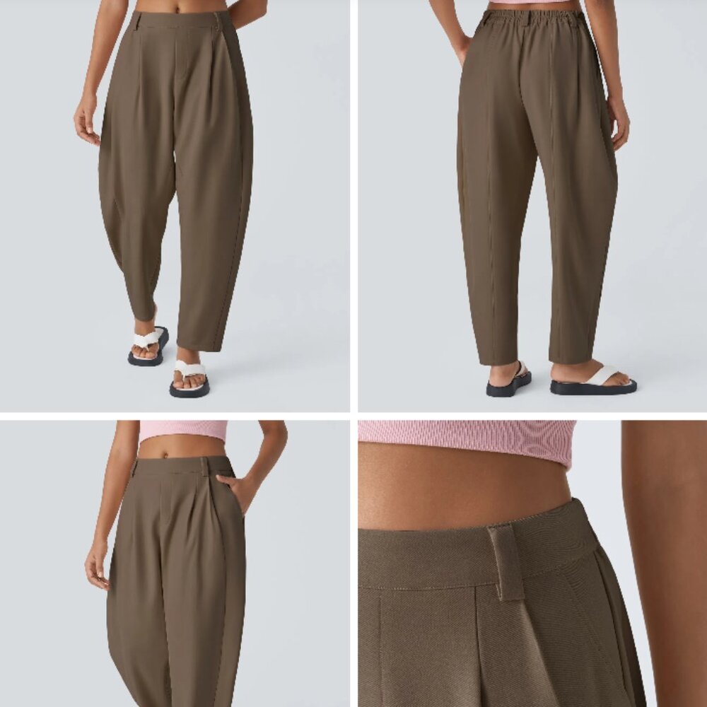 Halara Flex™ Mid Rise Pocket Barrel Leg Work Pants